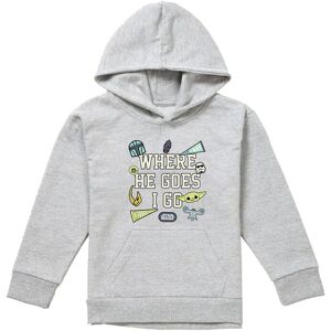 Disney Star Wars The Mandalorian Grogu Where He Goes Badges Youth Kids Pull-Over Hoodie, Athletic Heather in Grey Size: 7-8 Years Grey 7-8 Years Disney Star Wars The Mandalorian Grogu Where He Goes Badges Youth Kids Pull-Over Hoodie, Athletic Heather in Grey Size: 7-8 Years Grey 7-8 Years