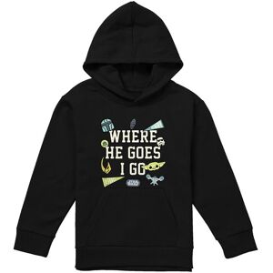 Disney Star Wars The Mandalorian Grogu Where He Goes Badges Youth Kids Pull-Over Hoodie, Black Size: 12-13 Years Black 12-13 Years Disney Star Wars The Mandalorian Grogu Where He Goes Badges Youth Kids Pull-Over Hoodie, Black Size: 12-13 Years Black 12-13 Years