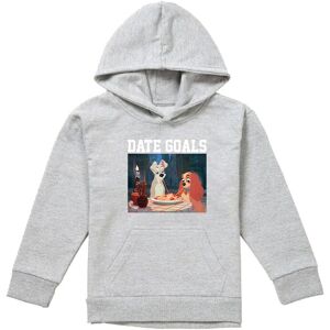 Disney Lady & The Tramp Date Goals Valentine'S Day Youth Kids Pull-Over Hoodie, Athletic Heather in Grey Size: 9-11 Years Grey 9-11 Years Disney Lady & The Tramp Date Goals Valentine'S Day Youth Kids Pull-Over Hoodie, Athletic Heather in Grey Size: 9-11 Years Grey 9-11 Years