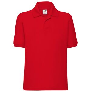 Fruit of the Loom Pique Short-Sleeved Polo Shirt in Red Size: 9-10 Years Red 9-10 Years Fruit of the Loom Pique Short-Sleeved Polo Shirt in Red Size: 9-10 Years Red 9-10 Years