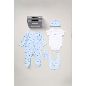 Rock a Bye Baby Girl's Cotton 5-Piece Baby Gift Set in Baby Blue Size: Newborn Baby Blue Newborn Rock a Bye Baby Girl's Cotton 5-Piece Baby Gift Set in Baby Blue Size: Newborn Baby Blue Newborn