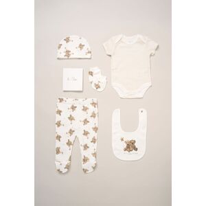 Rock a Bye Baby 6-Piece Printed Bodysuit Baby Gift Set in Tan Size: 0-3 m Tan 0-3 m Rock a Bye Baby 6-Piece Printed Bodysuit Baby Gift Set in Tan Size: 0-3 m Tan 0-3 m