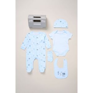 Rock a Bye Baby Boy's Cotton 5-Piece Baby Gift Set in Baby Blue Size: Newborn Baby Blue Newborn Rock a Bye Baby Boy's Cotton 5-Piece Baby Gift Set in Baby Blue Size: Newborn Baby Blue Newborn