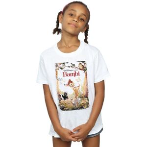 Disney Girl's Bambi Retro Poster Cotton T-Shirt in White Size: 12-13 Years White 12-13 Years Disney Girl's Bambi Retro Poster Cotton T-Shirt in White Size: 12-13 Years White 12-13 Years