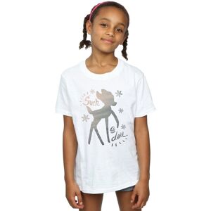 Disney Girl's Bambi Winter Deer Cotton T-Shirt in White Size: 5-6 Years White 5-6 Years Disney Girl's Bambi Winter Deer Cotton T-Shirt in White Size: 5-6 Years White 5-6 Years