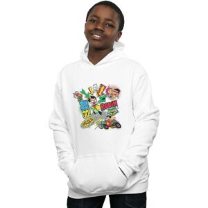 DC Comics Boy's Teen Titans Go Robin Montage Hoodie in White Size: 7-8 Years White 7-8 Years DC Comics Boy's Teen Titans Go Robin Montage Hoodie in White Size: 7-8 Years White 7-8 Years