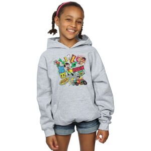 DC Comics Girl's Teen Titans Go Robin Montage Hoodie in Grey Size: 7-8 Years Grey 7-8 Years DC Comics Girl's Teen Titans Go Robin Montage Hoodie in Grey Size: 7-8 Years Grey 7-8 Years