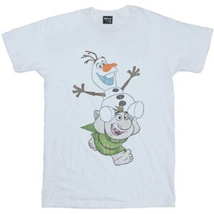 Frozen Girl's Olaf & Troll Cotton T-Shirt in White Size: 3-4 Years White 3-4 Years Frozen Girl's Olaf & Troll Cotton T-Shirt in White Size: 3-4 Years White 3-4 Years