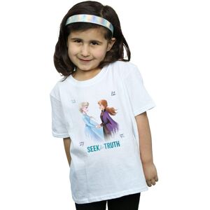 Disney Girl's Frozen 2 Elsa & Anna Seek The Truth Cotton T-Shirt in White Size: 3-4 Years White 3-4 Years Disney Girl's Frozen 2 Elsa & Anna Seek The Truth Cotton T-Shirt in White Size: 3-4 Years White 3-4 Years