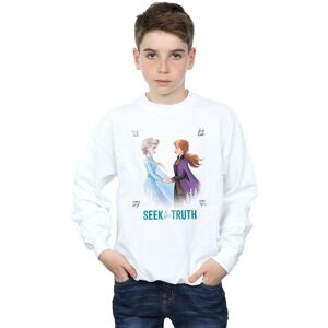 Disney Boy's Frozen 2 Elsa & Anna Seek The Truth Sweatshirt in White Size: 7-8 Years White 7-8 Years Disney Boy's Frozen 2 Elsa & Anna Seek The Truth Sweatshirt in White Size: 7-8 Years White 7-8 Years