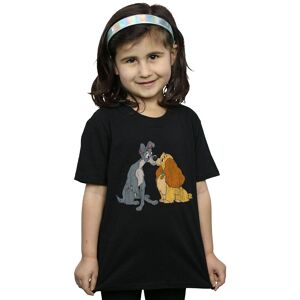 Disney Girl's Lady & The Tramp Distressed Kiss Cotton T-Shirt in Black Size: 5-6 Years Black 5-6 Years Disney Girl's Lady & The Tramp Distressed Kiss Cotton T-Shirt in Black Size: 5-6 Years Black 5-6 Years
