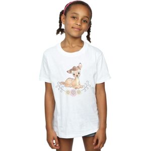 Disney Girl's Bambi Watercolour Cotton T-Shirt in White Size: 3-4 Years White 3-4 Years Disney Girl's Bambi Watercolour Cotton T-Shirt in White Size: 3-4 Years White 3-4 Years