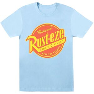 Disney Girl's Cars Rust-Eze Logo Cotton T-Shirt in Baby Blue Size: 7-8 Years Baby Blue 7-8 Years Disney Girl's Cars Rust-Eze Logo Cotton T-Shirt in Baby Blue Size: 7-8 Years Baby Blue 7-8 Years