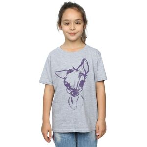 Disney Girl's Bambi Mood Cotton T-Shirt in Grey Size: 5-6 Years Grey 5-6 Years Disney Girl's Bambi Mood Cotton T-Shirt in Grey Size: 5-6 Years Grey 5-6 Years