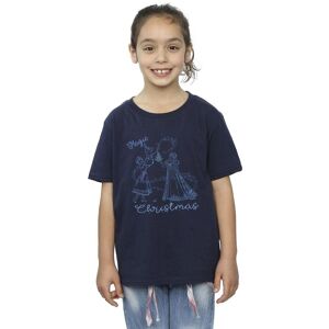 Disney Girl's Frozen Magic Christmas Cotton T-Shirt in Navy Size: 12-13 Years Navy 12-13 Years Disney Girl's Frozen Magic Christmas Cotton T-Shirt in Navy Size: 12-13 Years Navy 12-13 Years