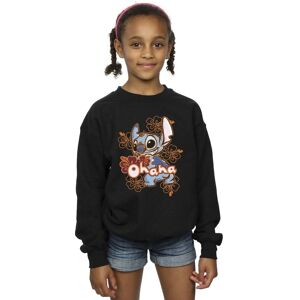 Disney Girl's Lilo & Stitch Ohana Orange Hibiscus Sweatshirt in Black Size: 5-6 Years Black 5-6 Years Disney Girl's Lilo & Stitch Ohana Orange Hibiscus Sweatshirt in Black Size: 5-6 Years Black 5-6 Years