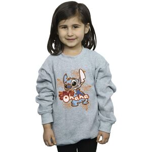Disney Girl's Lilo & Stitch Ohana Orange Hibiscus Sweatshirt in Grey Size: 3-4 Years Grey 3-4 Years Disney Girl's Lilo & Stitch Ohana Orange Hibiscus Sweatshirt in Grey Size: 3-4 Years Grey 3-4 Years