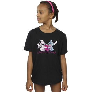 Disney Girl's Lilo & Stitch Ohana Heart With Angel Cotton T-Shirt in Black Size: 12-13 Years Black 12-13 Years Disney Girl's Lilo & Stitch Ohana Heart With Angel Cotton T-Shirt in Black Size: 12-13 Years Black 12-13 Years