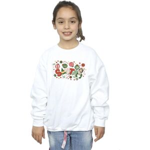 Elf Girl's Santa Fa La La Sweatshirt in White Size: 3-4 Years White 3-4 Years Elf Girl's Santa Fa La La Sweatshirt in White Size: 3-4 Years White 3-4 Years