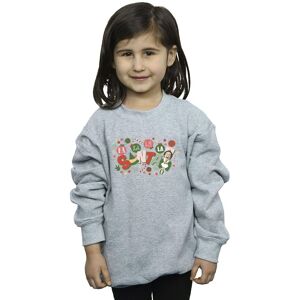 Elf Girl's Santa Fa La La Sweatshirt in Grey Size: 7-8 Years Grey 7-8 Years Elf Girl's Santa Fa La La Sweatshirt in Grey Size: 7-8 Years Grey 7-8 Years