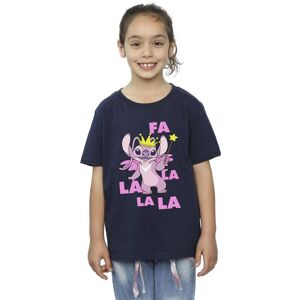Disney Girl's Lilo & Stitch Angel Fa La La Cotton T-Shirt in Navy Size: 12-13 Years Navy 12-13 Years Disney Girl's Lilo & Stitch Angel Fa La La Cotton T-Shirt in Navy Size: 12-13 Years Navy 12-13 Years