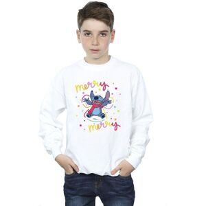 Disney Boy's Lilo & Stitch Merry Rainbow Sweatshirt in White Size: 9 Years White 9 Years Disney Boy's Lilo & Stitch Merry Rainbow Sweatshirt in White Size: 9 Years White 9 Years