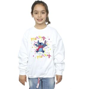 Disney Girl's Lilo & Stitch Merry Rainbow Sweatshirt in White Size: 5-6 Years White 5-6 Years Disney Girl's Lilo & Stitch Merry Rainbow Sweatshirt in White Size: 5-6 Years White 5-6 Years