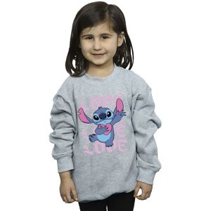 Lilo & Stitch Girl's Valentine Love Sweatshirt in Grey Size: 3-4 Years Grey 3-4 Years Lilo & Stitch Girl's Valentine Love Sweatshirt in Grey Size: 3-4 Years Grey 3-4 Years