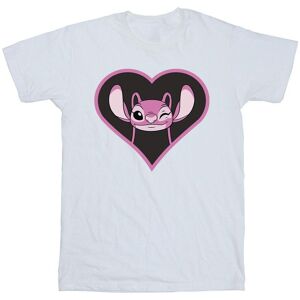 Lilo & Stitch Girl's Angel Heart Cotton T-Shirt in White Size: 12-13 Years White 12-13 Years Lilo & Stitch Girl's Angel Heart Cotton T-Shirt in White Size: 12-13 Years White 12-13 Years
