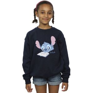 Lilo & Stitch Girl's Reading Lying Down Sweatshirt in Navy Size: 3-4 Years Navy 3-4 Years Lilo & Stitch Girl's Reading Lying Down Sweatshirt in Navy Size: 3-4 Years Navy 3-4 Years