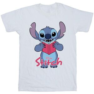 Lilo & Stitch Boy's Reading Standing Cotton T-Shirt in White Size: 3-4 Years White 3-4 Years Lilo & Stitch Boy's Reading Standing Cotton T-Shirt in White Size: 3-4 Years White 3-4 Years