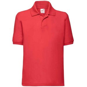Fruit of the Loom Poly Cotton Pique Polo Shirt in Red Size: 5-6 Years Red 5-6 Years Fruit of the Loom Poly Cotton Pique Polo Shirt in Red Size: 5-6 Years Red 5-6 Years