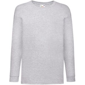 Fruit of the Loom Valueweight Heather Long-Sleeved T-Shirt in Grey Size: 9 Years Grey 9 Years Fruit of the Loom Valueweight Heather Long-Sleeved T-Shirt in Grey Size: 9 Years Grey 9 Years