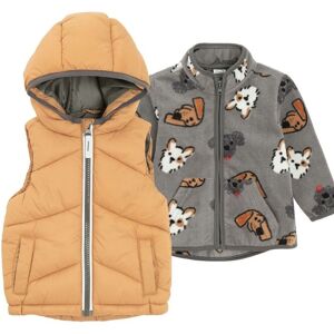 Cool Club Boy's 2-Piece Printed Fleece & Bodywarmer Set in Brown Size: 9-12 m Brown 9-12 m Cool Club Boy's 2-Piece Printed Fleece & Bodywarmer Set in Brown Size: 9-12 m Brown 9-12 m