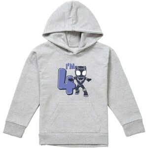 Marvel Black Panther Cute Birthday 4 Youth Kids Pull-Over Hoodie, Athletic Heather in Grey Size: 12-13 Years Grey 12-13 Years Marvel Black Panther Cute Birthday 4 Youth Kids Pull-Over Hoodie, Athletic Heather in Grey Size: 12-13 Years Grey 12-13 Years