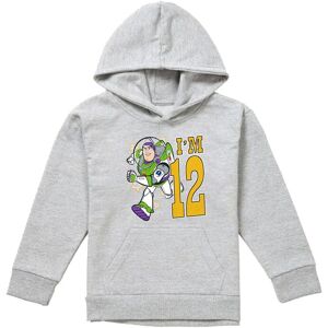 Disney Toy Story Birthday Buzz I'M 12 Youth Kids Pull-Over Hoodie, Athletic Heather in Grey Size: 7-8 Years Grey 7-8 Years Disney Toy Story Birthday Buzz I'M 12 Youth Kids Pull-Over Hoodie, Athletic Heather in Grey Size: 7-8 Years Grey 7-8 Years