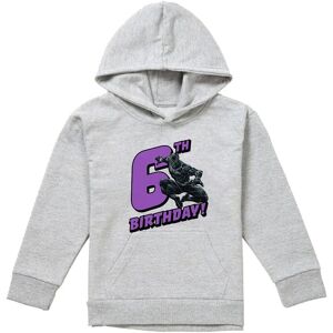 Marvel Black Panther Birthday 6 Youth Kids Pull-Over Hoodie, Athletic Heather in Grey Size: 9-11 Years Grey 9-11 Years Marvel Black Panther Birthday 6 Youth Kids Pull-Over Hoodie, Athletic Heather in Grey Size: 9-11 Years Grey 9-11 Years