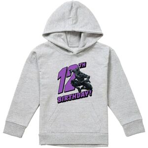 Marvel Black Panther Birthday 12 Youth Kids Pull-Over Hoodie, Athletic Heather in Grey Size: 9-11 Years Grey 9-11 Years Marvel Black Panther Birthday 12 Youth Kids Pull-Over Hoodie, Athletic Heather in Grey Size: 9-11 Years Grey 9-11 Years