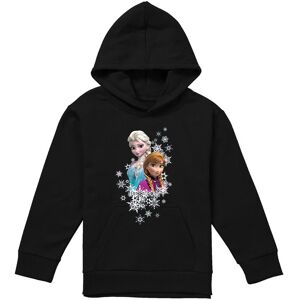 Disney Frozen Elsa & Anna Snowflake Portrait Youth Kids Pull-Over Hoodie, Black Size: 9-11 Years Black 9-11 Years Disney Frozen Elsa & Anna Snowflake Portrait Youth Kids Pull-Over Hoodie, Black Size: 9-11 Years Black 9-11 Years