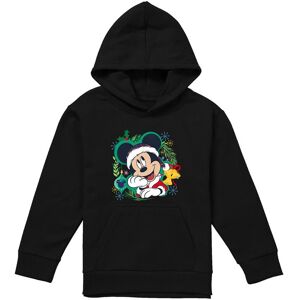 Disney Mickey Mouse Christmas Wreath Youth Kids Pull-Over Hoodie, Black Size: 9-11 Years Black 9-11 Years Disney Mickey Mouse Christmas Wreath Youth Kids Pull-Over Hoodie, Black Size: 9-11 Years Black 9-11 Years