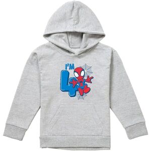 Marvel Spiderman Cute Spidey Birthday 4 Youth Kids Pull-Over Hoodie, Athletic Heather in Grey Size: 5-6 Years Grey 5-6 Years Marvel Spiderman Cute Spidey Birthday 4 Youth Kids Pull-Over Hoodie, Athletic Heather in Grey Size: 5-6 Years Grey 5-6 Years