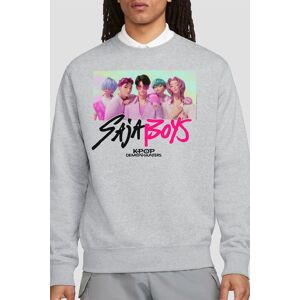 Netflix Kpop Demon Hunters Saja Boys Photo Frame Sweatshirt, Athletic Heather in Light Grey Size: XL Light Grey XL Netflix Kpop Demon Hunters Saja Boys Photo Frame Sweatshirt, Athletic Heather in Light Grey Size: XL Light Grey XL