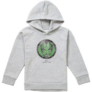 Marvel Secret Invasion Badge Youth Kids Pull-Over Hoodie, Athletic Heather in Grey Size: 9-11 Years Grey 9-11 Years Marvel Secret Invasion Badge Youth Kids Pull-Over Hoodie, Athletic Heather in Grey Size: 9-11 Years Grey 9-11 Years