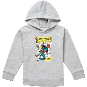 Marvel Friendly Neighborhood Spiderman Homemade Suit Youth Kids Pull-Over Hoodie, Athletic Heather in Grey Size: 9-11 Years Grey 9-11 Years Marvel Friendly Neighborhood Spiderman Homemade Suit Youth Kids Pull-Over Hoodie, Athletic Heather in Grey Size: 9-11 Years Grey 9-11 Years