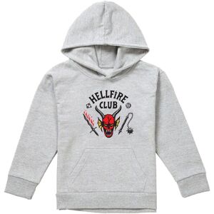Stranger Things Hellfire Club Youth Kids Boy/Girls Pull-Over Hoodie, Athletic Heather in Light Grey Size: 9-11 Years Light Grey 9-11 Years Stranger Things Hellfire Club Youth Kids Boy/Girls Pull-Over Hoodie, Athletic Heather in Light Grey Size: 9-11 Years Light Grey 9-11 Years
