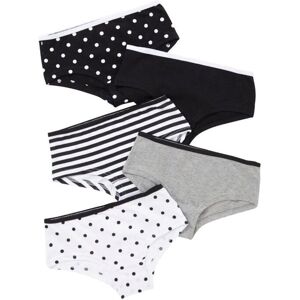 Just Essentials Girl's 5 Pack Printed Hipster Briefs in Black Size: 11-12 Years Black 11-12 Years Just Essentials Girl's 5 Pack Printed Hipster Briefs in Black Size: 11-12 Years Black 11-12 Years