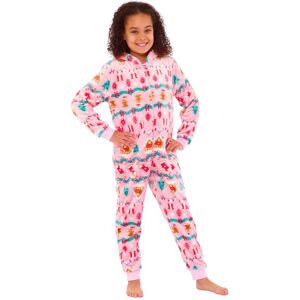 Cozy n Dozy Girl's Festive Gingerbread Fleece Onesie in Pink Size: 6-7 Years Pink 6-7 Years Cozy n Dozy Girl's Festive Gingerbread Fleece Onesie in Pink Size: 6-7 Years Pink 6-7 Years