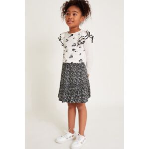 Monsoon Girl's Floral Print Tiered Skirt Black Size: 5-6 Years Black 5-6 Years Monsoon Girl's Floral Print Tiered Skirt Black Size: 5-6 Years Black 5-6 Years