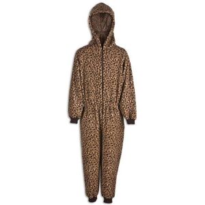 Camille All In One Caramel Leopard Print Hooded Onesie in Brown Size: 12-14 Years Brown 12-14 Years Camille All In One Caramel Leopard Print Hooded Onesie in Brown Size: 12-14 Years Brown 12-14 Years