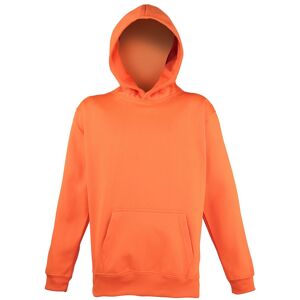 Awdis Electric Orange Hooded Sweatshirt - Childrens Unisex 12-13 Awdis Electric Orange Hooded Sweatshirt - Childrens Unisex 12-13